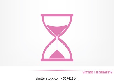 Sand clock icon vector illustration eps10. Isolated badge for website or app - stock infographics