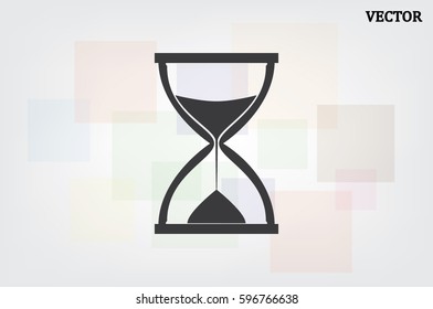 Sand clock icon vector illustration eps10. Isolated badge for website or app - stock infographics