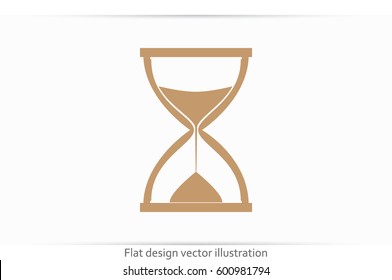 Sand clock icon vector illustration eps10. Isolated badge for website or app - stock infographics