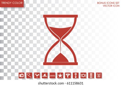 Sand clock icon vector illustration eps10. Isolated badge for website or app - stock infographics