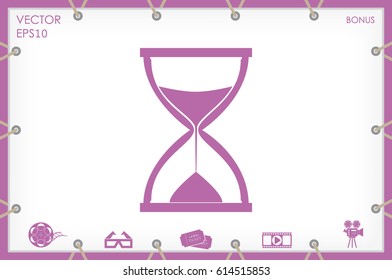 Sand clock icon vector illustration eps10. Isolated badge for website or app - stock infographics