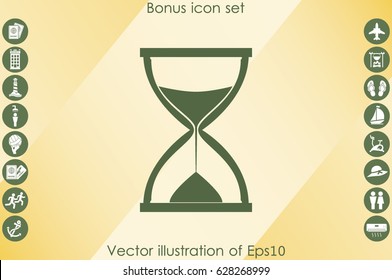 Sand clock icon vector illustration eps10. Isolated badge for website or app - stock infographics