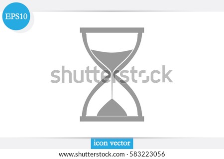 Sand clock icon vector illustration eps10. Isolated badge for website or app - stock infographics.