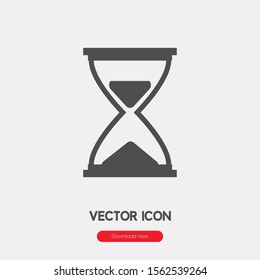 Sand clock icon vector. Sandglass symbol. Linear style sign for mobile concept and web design. Sand clock symbol illustration. Pixel vector graphics - Vector.