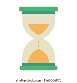 Sand clock icon, waiting flat icon, watch icon isolated.