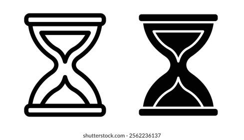 Sand clock Icons pack in outlined and flat versions