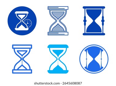 Sand clock icons set design. Hourglass symbol, Time measuring sign