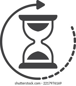 sand clock illustration in minimal style isolated on background
