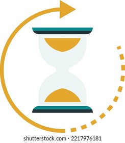 ilustración de reloj de arena con estilo mínimo aislado en segundo plano