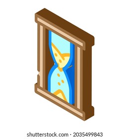 Sand Clock Isometric Icon Vector. Sand Clock Sign. Isolated Symbol Illustration