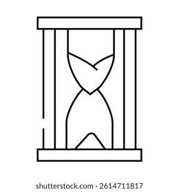 sand clock line icon vector. sand clock sign. isolated contour symbol black illustration