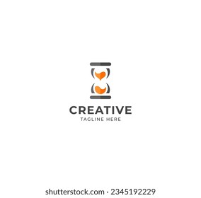 Sand Clock logo. Stopwatch time logo illustration. 