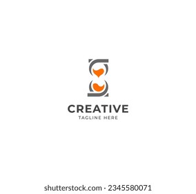 Logo del reloj de arena. Ilustración del logotipo de la hora de Stopwatch. 