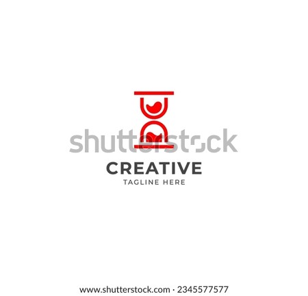 Sand Clock logo. Stopwatch time logo illustration. 