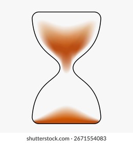 Sand clock silhouette. Creative minimal composition with gradient blurred and line elements. Modern abstract fashion vector illustration.