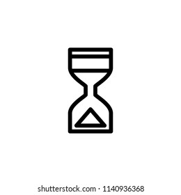 Sand clock simple flat style outline vector icon.