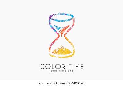 sand clock symbol. clock icon. time logo. color time