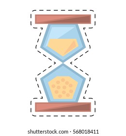 sand clock time glass wooden geometric cut line vector illustration eps 10