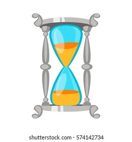 Sand clock time measurement instrument vector isolated.
