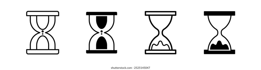 Sand clock vector vector filled and outlined iconss collection