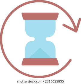 Sand Clock Vector Icon Flat Style