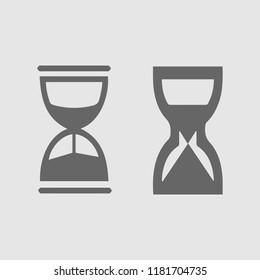 Sand clock vector icon. Hour glass set. Simple isolated illustration.