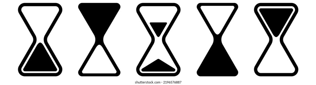 Sand clock vector icon. Hourglass icons set. Sandglass vector illustration.