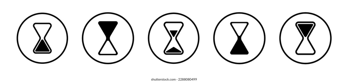 Sand clock vector icon. Hourglass icons set. Sandglass vector illustration.
