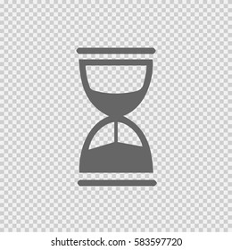 Sand clock vector icon.Isolated vector illustration EPS 10 on transparent background.