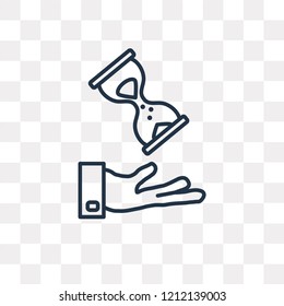 Sand clock vector outline icon isolated on transparent background, high quality linear Sand clock transparency concept can be used web and mobile