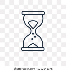 Sand clock vector outline icon isolated on transparent background, high quality linear Sand clock transparency concept can be used web and mobile