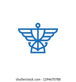 Sand clock. Wings icon