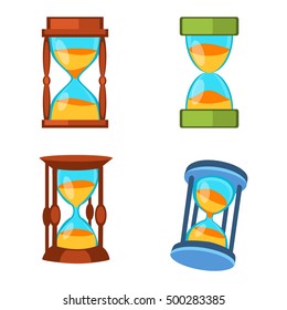 Sand clocks vector set