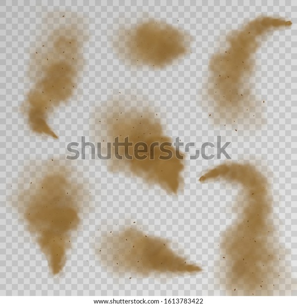 砂雲 乾いた塵霧 砂漠の砂地の空気の爆発 茶色の汚いスプレーベクター画像分離砂嵐の効果とテクスチャー のベクター画像素材 ロイヤリティフリー