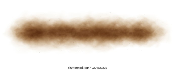 Nube de arena, tormenta de arena, polvo sucio o humo marrón. Efecto esmog grueso y pesado. Ilustración vectorial realista