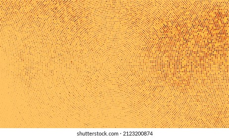 Sand Color Halftone Dotted Background. Yellow And Brown Abstract Circular Polka Dots Pattern. Digitally Generated Image. Vector Illustration, Eps 10.