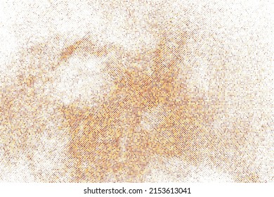 El color de arena tiene un tono de semitono de fondo con puntos aislado en blanco. Patrón De Puntos Circulares De Polka Amarillo Y Naranja. Imagen Generada Digitalmente. Ilustración De Vectores, Eps 10.