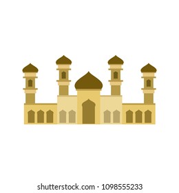 Sand Color Islamic Mosque Building Illustration Design