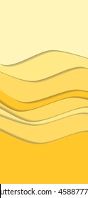 Sand curve wave line background,desert in paper cut style. Cropped with Clipping Mask