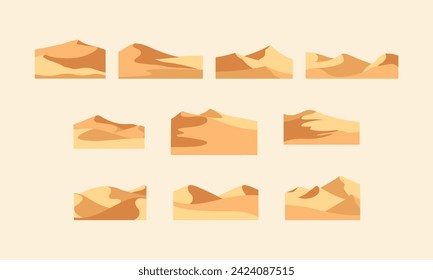 Conjunto de elementos de ilustración del desierto de arena