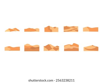 Sand Desert Landscape Element Set