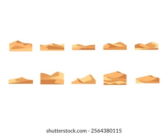 Sand Dessert Illustration Element Set 