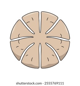 Sand Dollar Flat Vector Illustration, Simple Stylized Design, Light Beige Color, Symmetrical Pattern, Minimalist Look, Clean Lines, White Background
