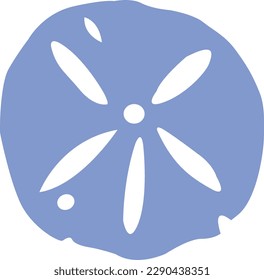 Sand dollar fossil vector illustration for decoration on marine life and coastal style.