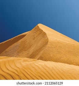 Sand dune with blue sky background vector illustration