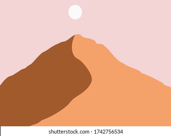 a sand dune with a full moon 