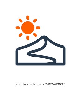 Sand Dune on Desert Vector Icon