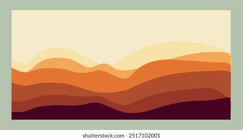 Areia, dunas, praia, modelo abstrato deserto padrão de logotipo de linhas onduladas na cor bege. Modelo de logotipo, ícone, emblema, pictograma, símbolo, sinal para o turismo, viagens, lugares quentes. Coleção de vetores.