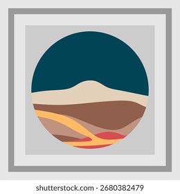 Arena, dunas, playa, desierto patrón de logotipo de Plantilla abstracta de líneas onduladas. Plantilla de logotipo, icono, insignia, pictograma, símbolo, signo para el turismo, viajes, lugares calientes. colección de Vector. ilustras