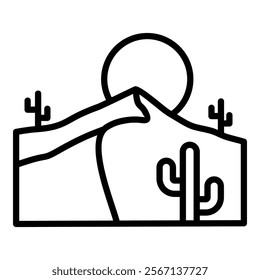 Sand Dunes Icon Element For Design